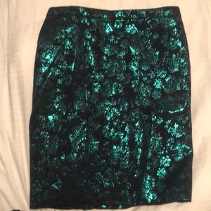 JCrew Metallic Pencil Skirt